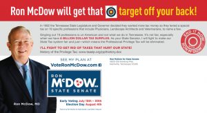Ron McDow State Senate - Mailer - Back