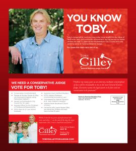 Toby Gilley Direct Mail Front and Back